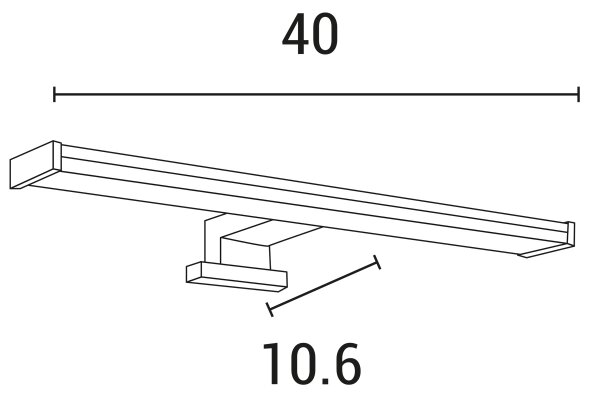 LED Koupelnové osvětlení zrcadla LED/8W/230V 3000K 40 cm IP44 chrom