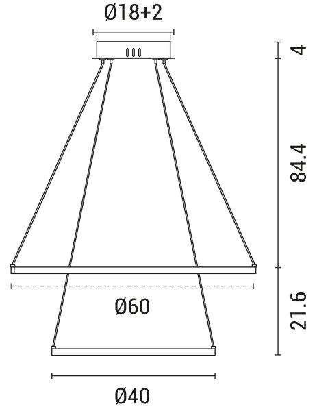 LED Lustr na lanku LED/37W/230V 3000K černá