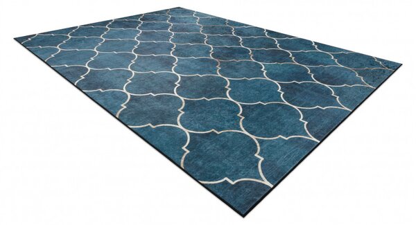 Dywany Łuszczów, Kusový koberec ANDRE Maroccan trellis 1181 blue, 160x220, modrá, chodba / předsíň