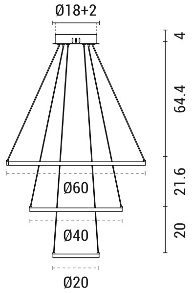 LED Lustr na lanku LED/42W/230V 3000K černá