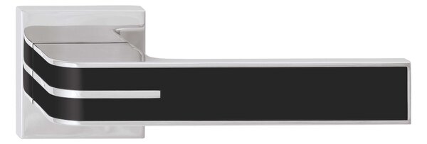 TWIN Dveřní rozetové kování TURN HX8505 HR CH s černou listelou Varianta: BB klika-klika pro dozický klíč