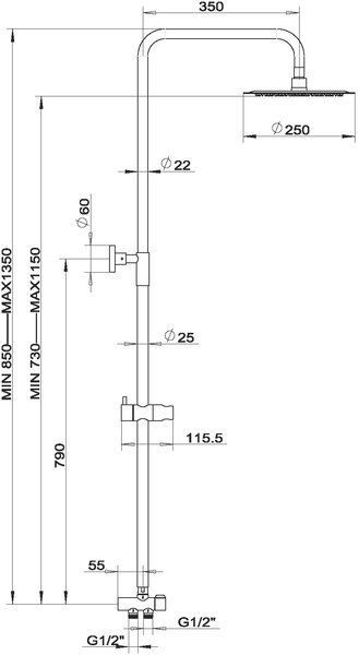 Novaservis Novaservis, Sprchová souprava k nástenné sprchové nebo vanové baterii, SET032-0