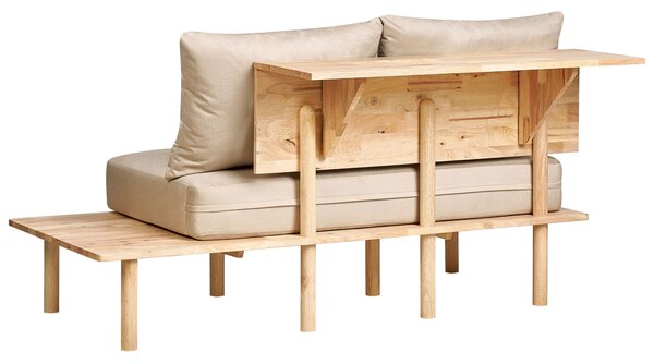 Pohovka 2místná SALO Tkanina Pískově béžová se stolky