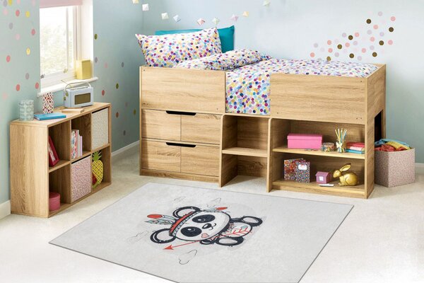 Dywany Łuszczów, Dětský kusový koberec Bambino 1129 Panda cream, 80x150, černobílá, dětský pokoj