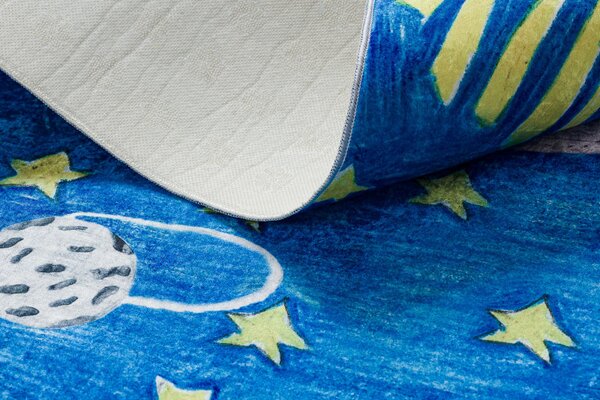 Dywany Łuszczów, Dětský kusový koberec Bambino 2265 Rocket Space blue, 80x150, modrá, dětský pokoj