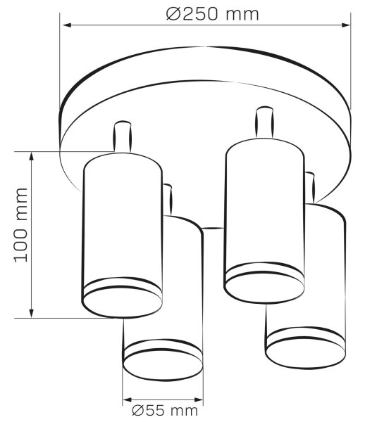 Koupelnové bodové svítidlo TURYN 4xGU10/10W/230V IP44 bílá