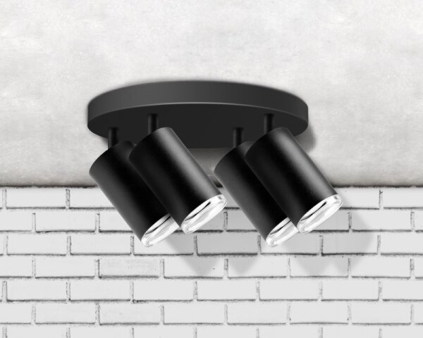 Koupelnové bodové svítidlo TURYN 4xGU10/10W/230V IP44 černá