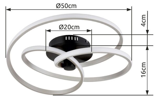 STROPNÍ LED SVÍTIDLO, 50/16 cm Globo - Online Only svítidla, Online Only