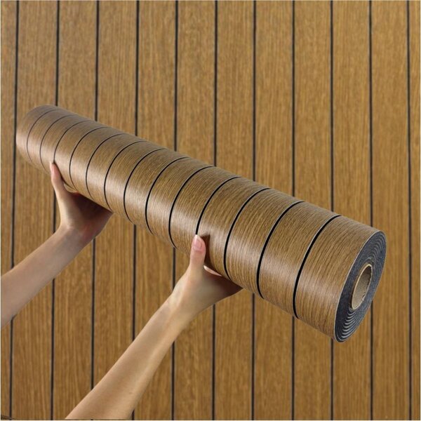 Samolepící lamely na zeď TPW0508979, cena za kus, rozměr 280 cm x 60 cm, tmavě hnědé, IMPOL TRADE