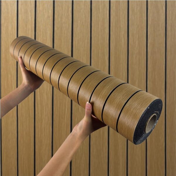 Samolepící lamely na zeď TPW0001037, cena za kus, rozměr 280 cm x 60 cm, hnědé, IMPOL TRADE