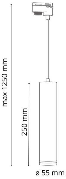 Lustr na lanku do lištového systému PARIS 3xGU10/10W/230V + 1 m lištový systém