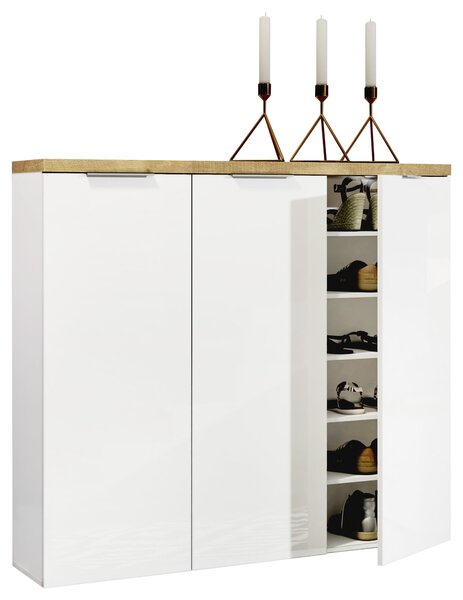 BOTNÍK, bílá, barvy dubu, 120/115/34 cm Xora - Botníky