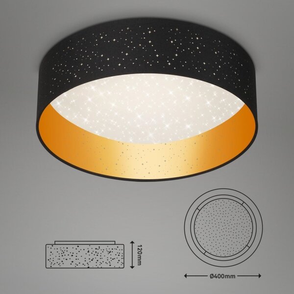 Briloner 3882-015 - LED Stropní svítidlo MAILA STARRY LED/18W/230V černá/zlatá