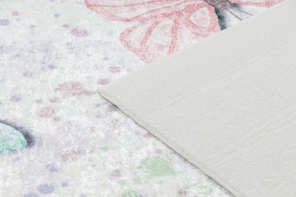 Dywany Łuszczów, Dětský kusový koberec Bambino 1610 Butterflies cream, 80x150, vícebarevná, dětský pokoj