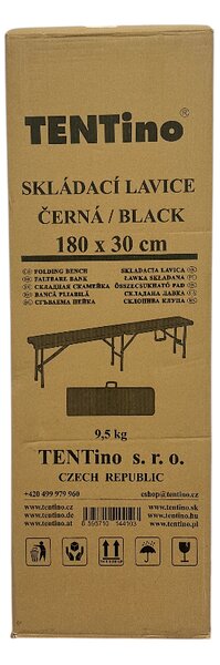 TENTino Plastová skládací lavice BLACK 180 cm