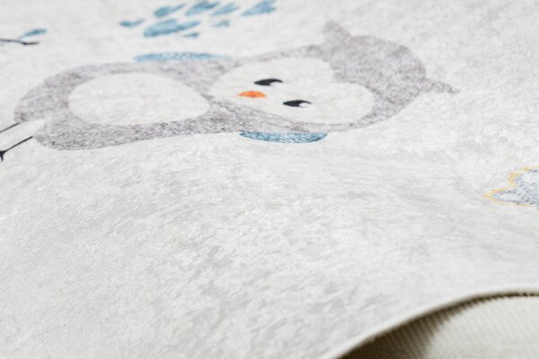 Dywany Łuszczów, Dětský kusový koberec Bambino 1161 Owls grey, 80x150, šedá, dětský pokoj