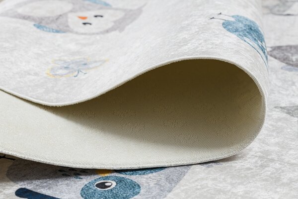 Dywany Łuszczów, Dětský kusový koberec Bambino 1161 Owls grey, 80x150, šedá, dětský pokoj