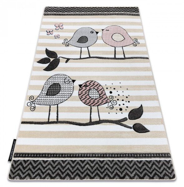 Dywany Łuszczów, Dětský kusový koberec Petit Birds cream, 120x170, šedá, dětský pokoj
