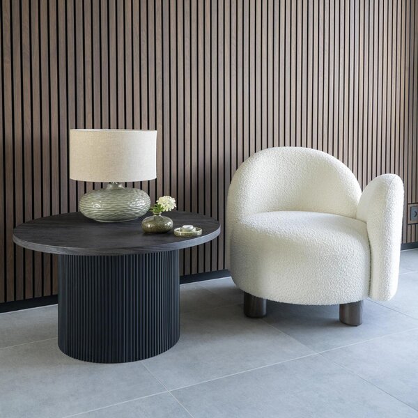Nordic Living Tmavě hnědý dřevěný konferenční stolek Benovia 80 cm