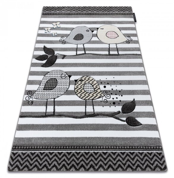 Dywany Łuszczów, Dětský kusový koberec Petit C549 Birds grey, 120x170, šedá, dětský pokoj