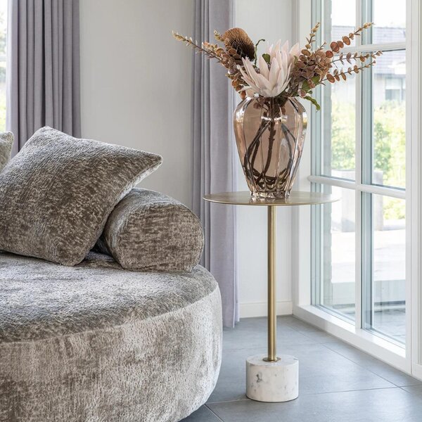 Nordic Living Mosazný odkládací stolek Leika 41 cm