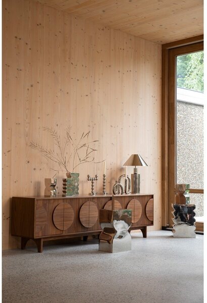 Hnědá nízká komoda v dekoru ořechu 120x58 cm Groove – Zuiver