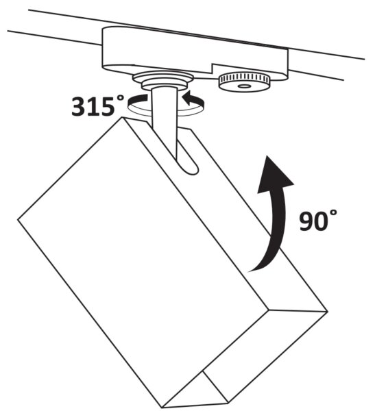 Bodové svítidlo do lištového systému SQUARE 3xGU10/10W/230V + 1 m lištový systém