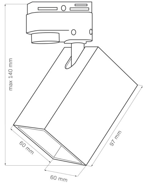 Bodové svítidlo do lištového systému SQUARE 3xGU10/10W/230V + 1 m lištový systém