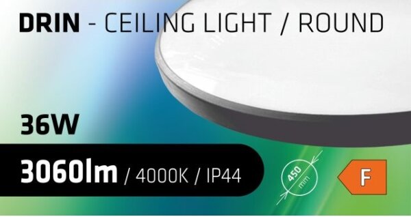 LED Koupelnové stropní svítidlo CIRCLE LED/36W/230V 4000K pr. 45 cm IP44 černá