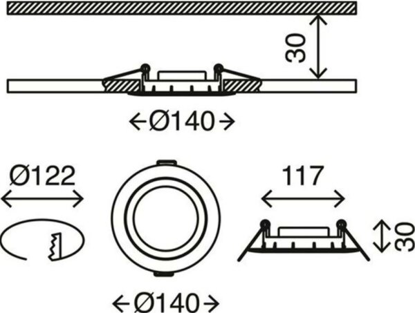 Briloner 7116-432 - SADA 3x LED Koupelnové svítidlo FLAT IN LED/9W/230V IP23