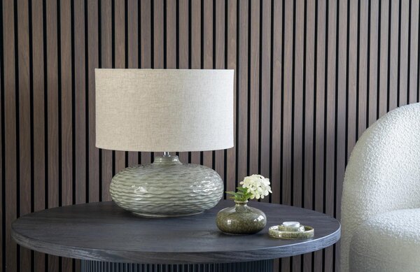 Nordic Living Zelená keramická stolní lampa Totham 44 cm