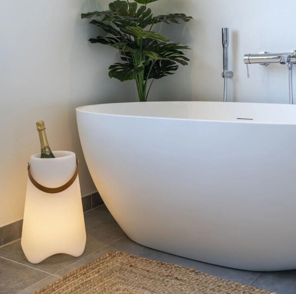 Nordic Living Bílá plastová LED chladící nádoba Prinston 37,5 cm