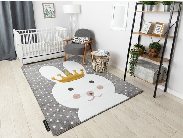 Dywany Łuszczów, Dětský kusový koberec Petit Bunny grey, 120x170, šedá, dětský pokoj