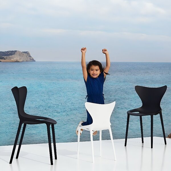 VONDOM Bílá plastová dětská jídelní židle LOVE MINI