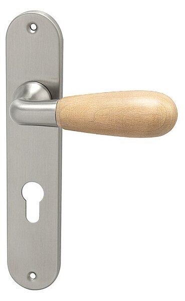 Dveřní kování HOLAR WSS 00, štítové (bílá), klika-klika, Otvor pro obyčejný klíč BB, HOLAR matný satin, 72 mm