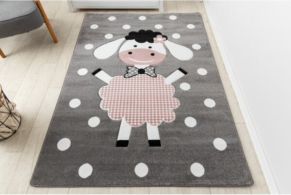 Dywany Łuszczów, Dětský kusový koberec Petit Dolly sheep grey, 120x170, růžová, dětský pokoj