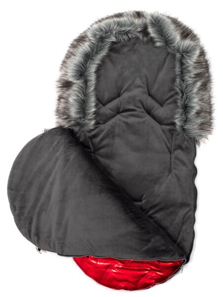 Luxusní fusak s kožíškem New Baby červený