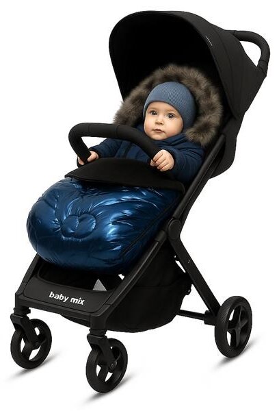 Luxusní fusak s kožíškem New Baby modrý