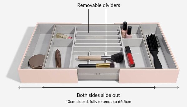 Stackers, Kosmetický organizér do šuplíku Blush Makeup In-Drawer Organiser | růžová 74544
