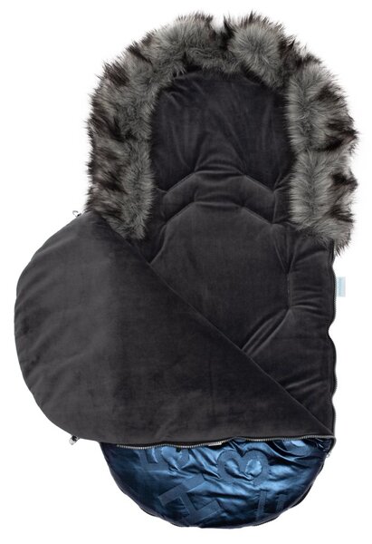 Luxusní fusak s kožíškem New Baby modrý