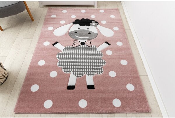 Dywany Łuszczów, Dětský kusový koberec Petit Dolly sheep pink, 140x190, růžová, dětský pokoj
