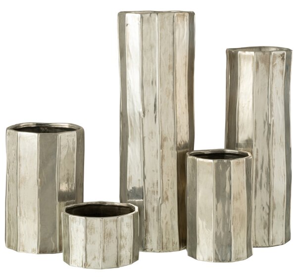 Stříbrná keramická váza J-line Agelisa 30 cm
