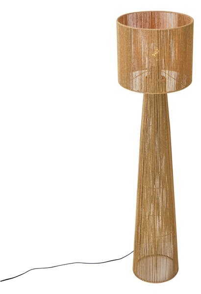 Japandi stojací lampa přírodní s stínidlem - Dart