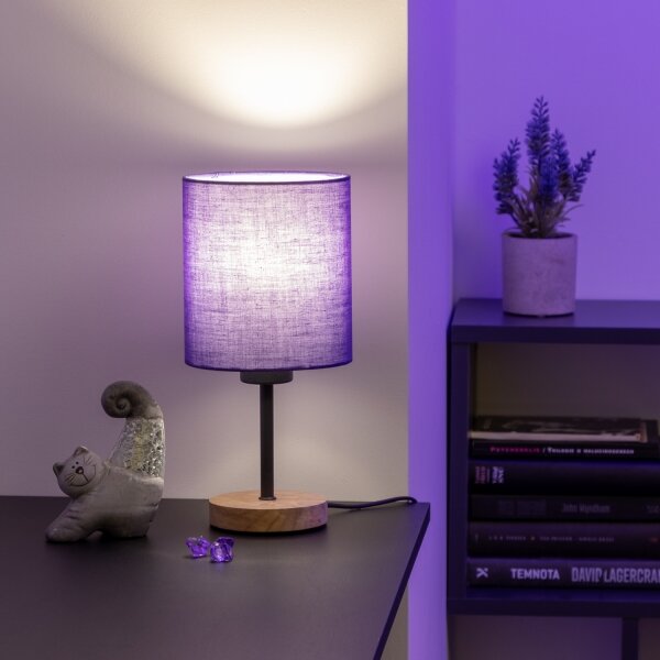 Brilagi - Stolní lampa NUBILA WOOD 1xE27/25W/230V dub/černá