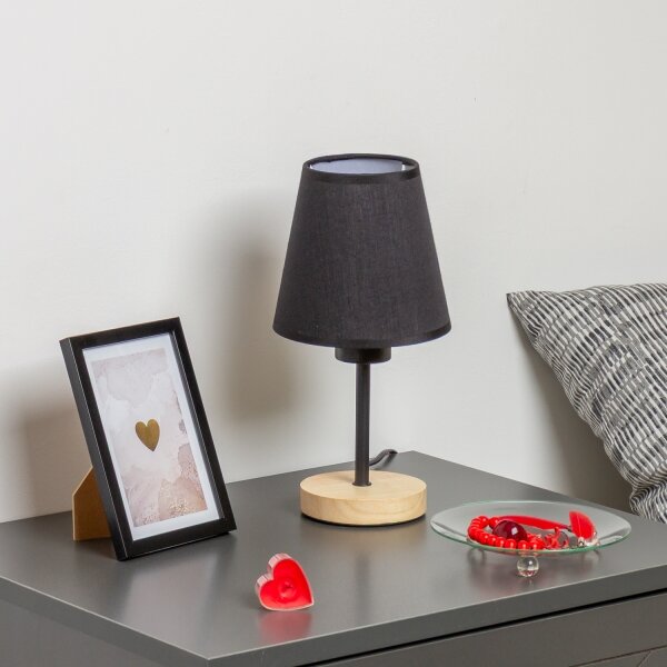 Brilagi - Stolní lampa NUBILA WOOD 1xE27/25W/230V dub/černá