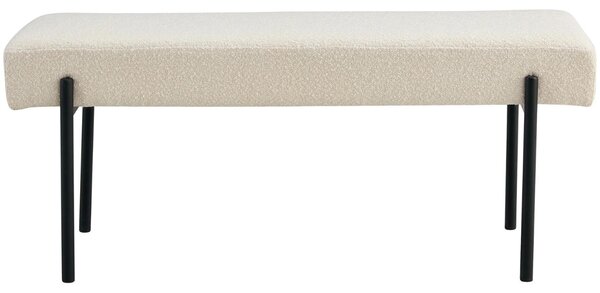 Nordic Living Krémově bílá bouclé lavice Swipper 100 cm