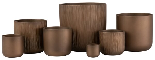Set dvou měděných keramických květináčů J-line Gerda 26,5 cm