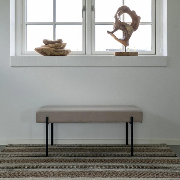 Nordic Living Béžová bouclé lavice Swipper 100 cm