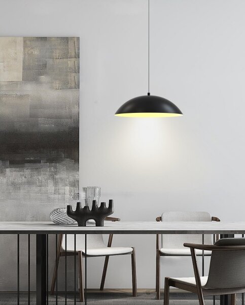 Wofi 6001-104 - LED Stmívatelný lustr na lanku ROSCOFF LED/19W/230V černá/zlatá