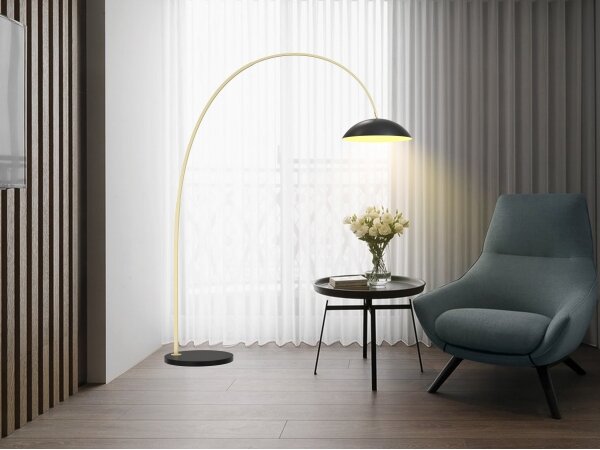 Wofi 3001-104 - LED Stmívatelná stojací lampa ROSCOFF LED/21W/230V černá/zlatá